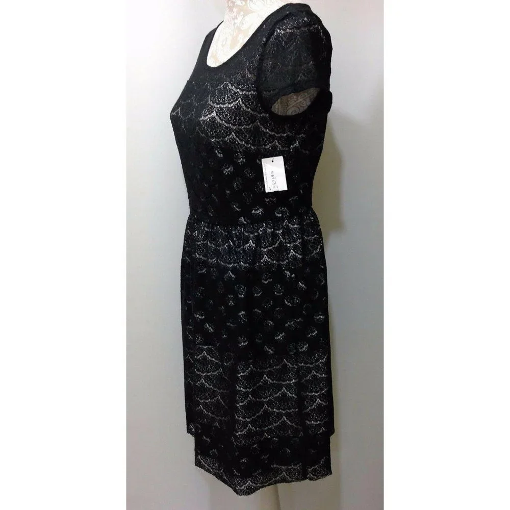 Maison Jules Dress Small‎ Black Lace Overlay